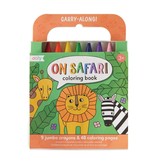 ooly Ooly Carry Along Crayon & Coloring Book Kit-On Safari (Set of 10)