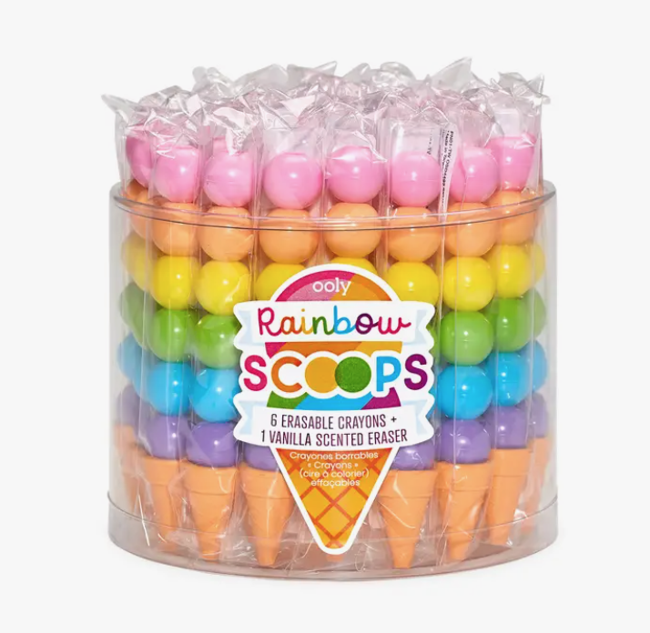 ooly Rainbow Scoops Vanilla Scented Stacking Erasable Crayons