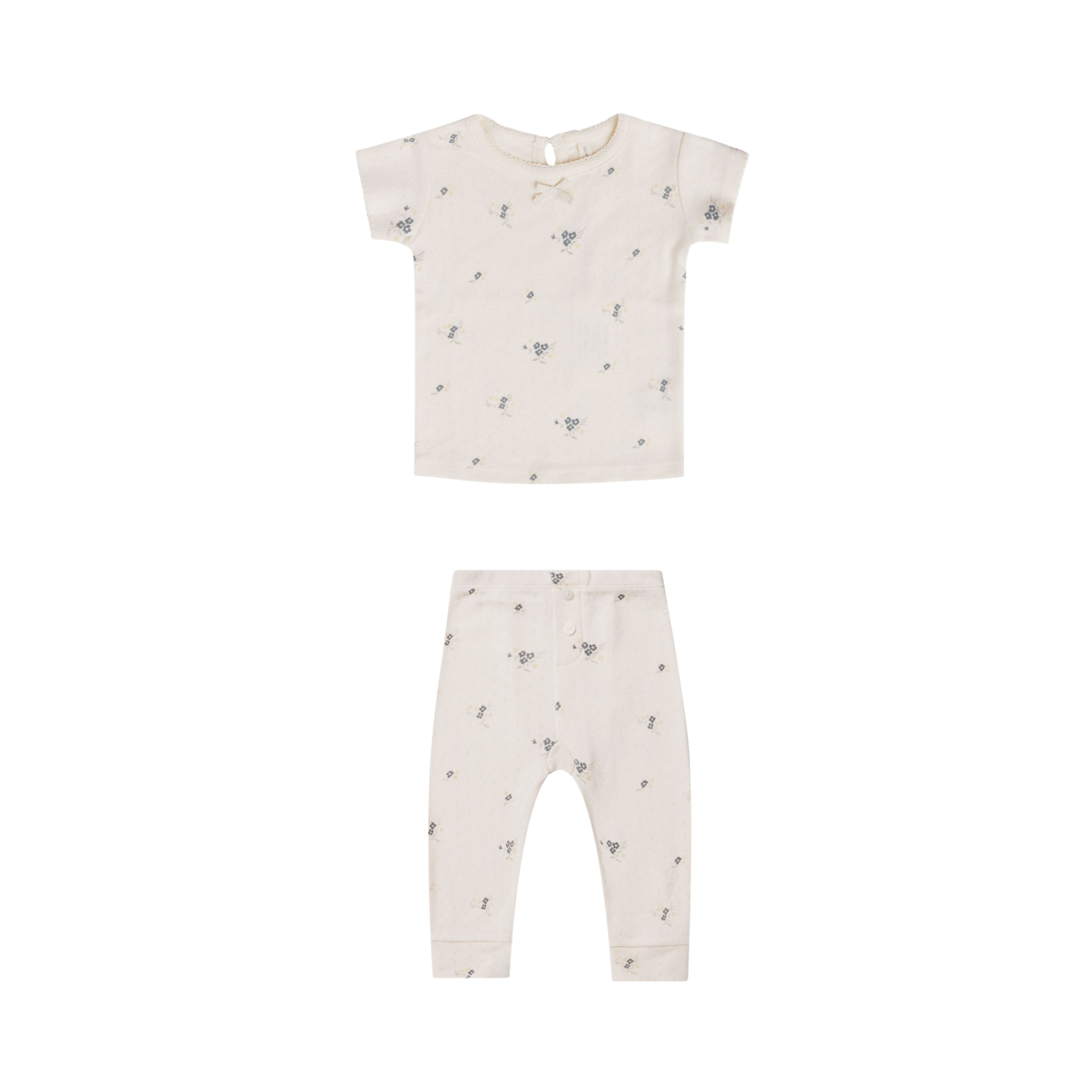 Quincy Mae Quincy Mae Pointelle Tee & Leggings Set