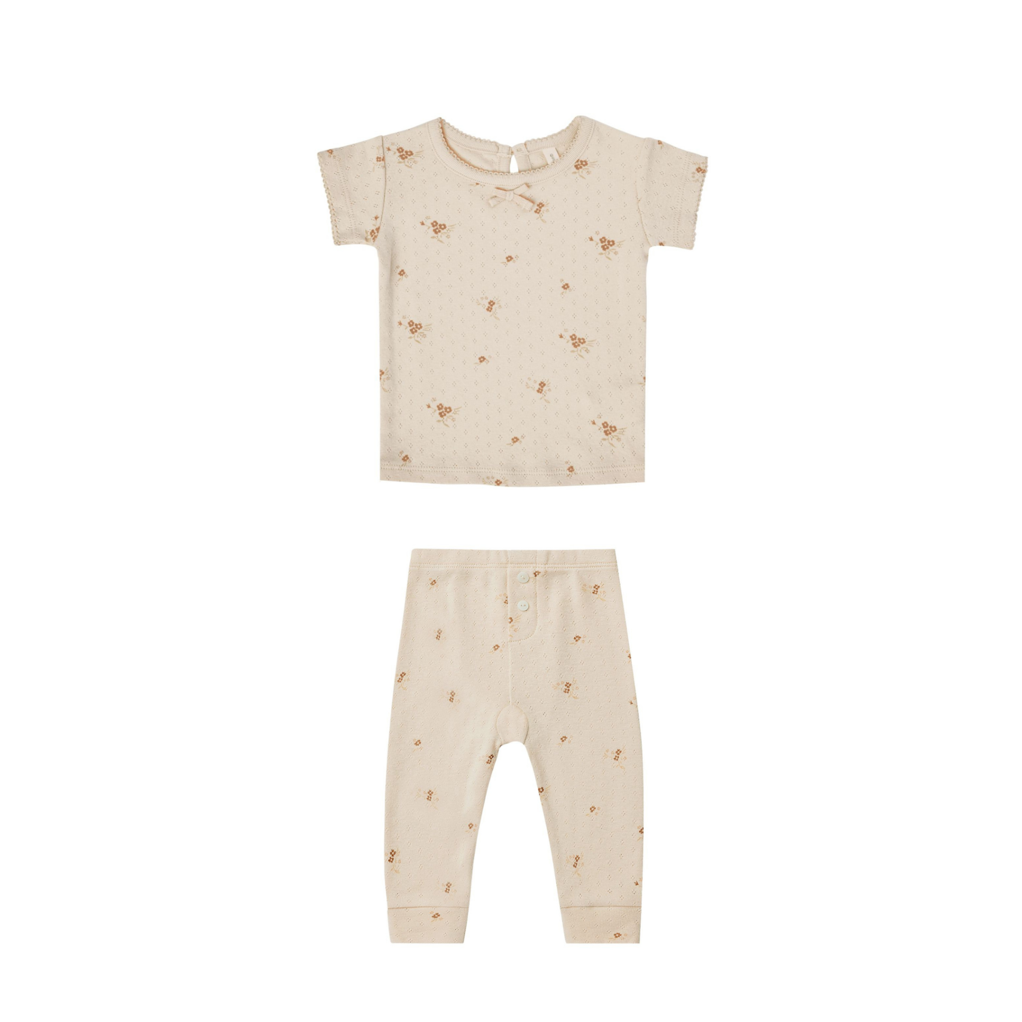 Quincy Mae Quincy Mae Pointelle Tee & Leggings Set