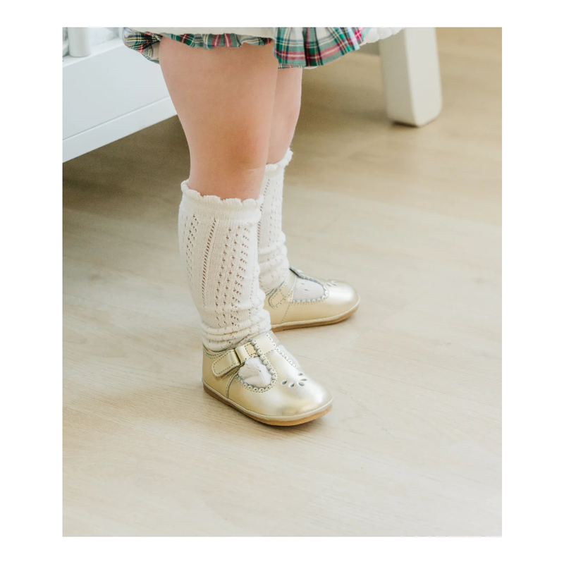 L'Amour L'Amour Dottie Scalloped Perforated Mary Jane