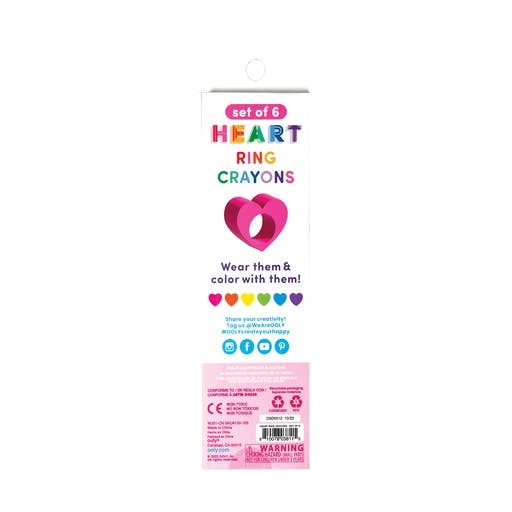 ooly Ooly Heart Ring Crayons - Set of 6
