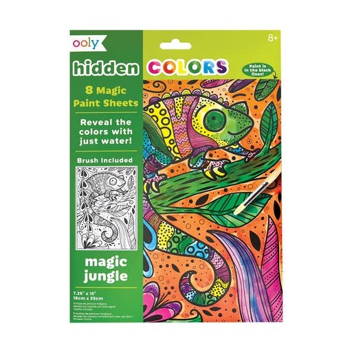 ooly Hidden Colors Magic Paint Sheets (9 PC Set)- Magic Jungle