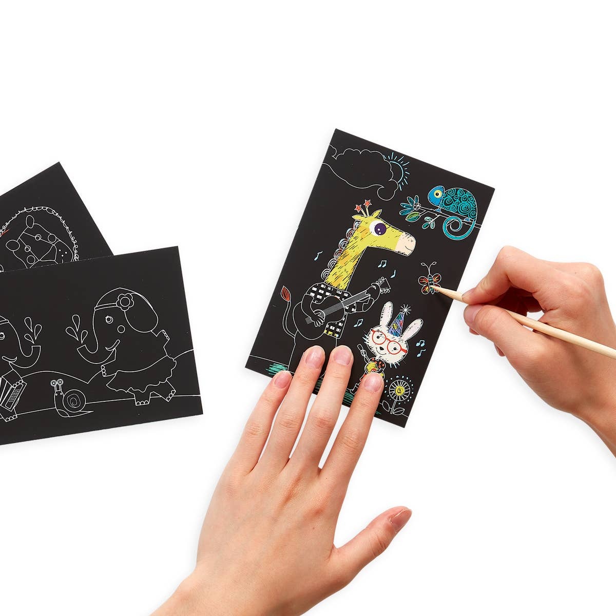 ooly Mini Scratch & Scribble Art Kit: Safari Party