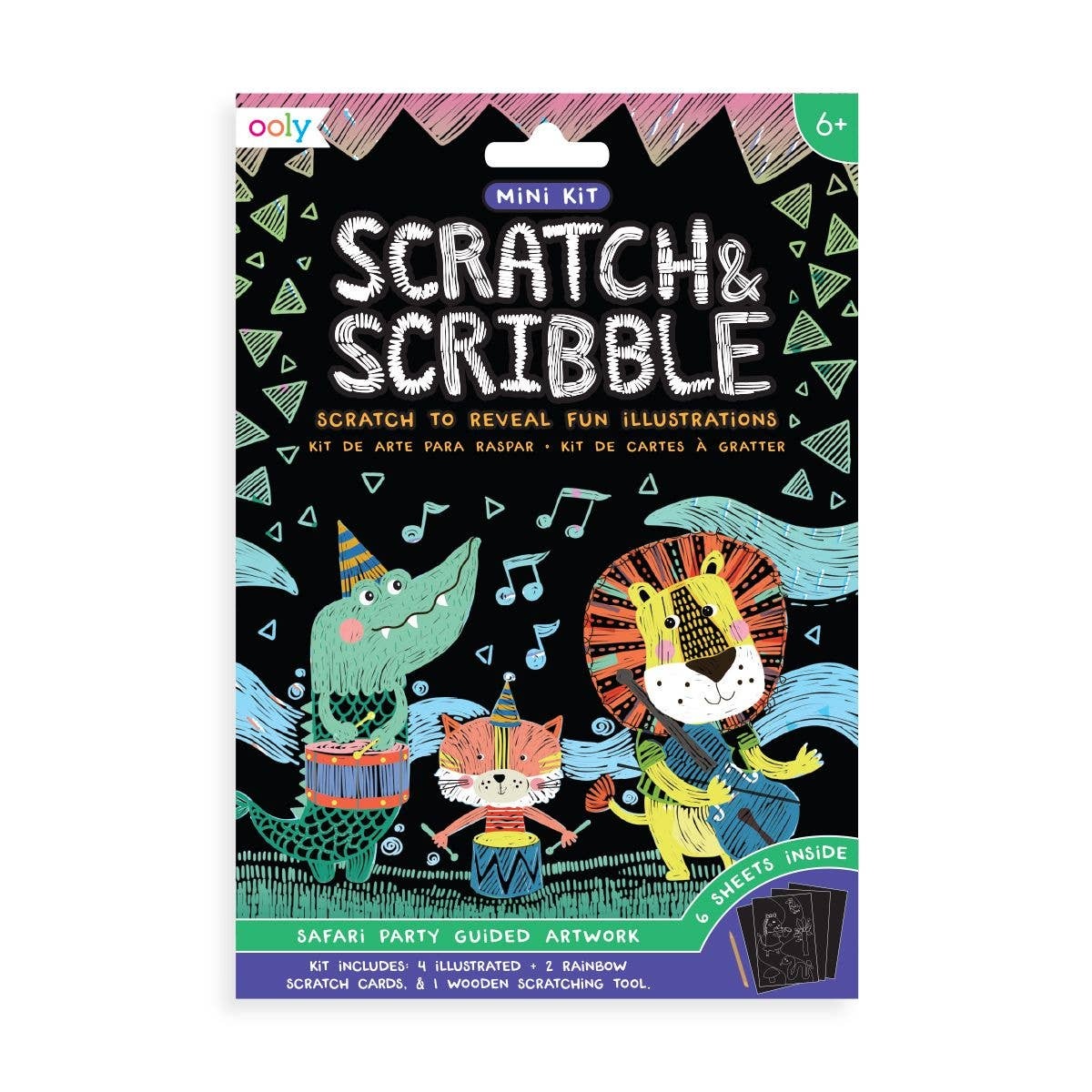 ooly Mini Scratch & Scribble Art Kit: Safari Party
