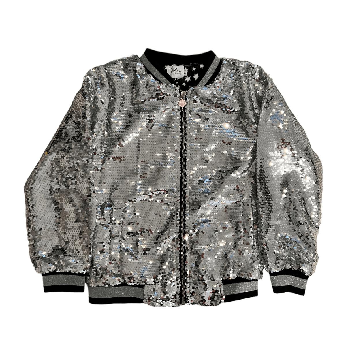 Bomber Jacket with Sequins - Black/multicolored - Kids