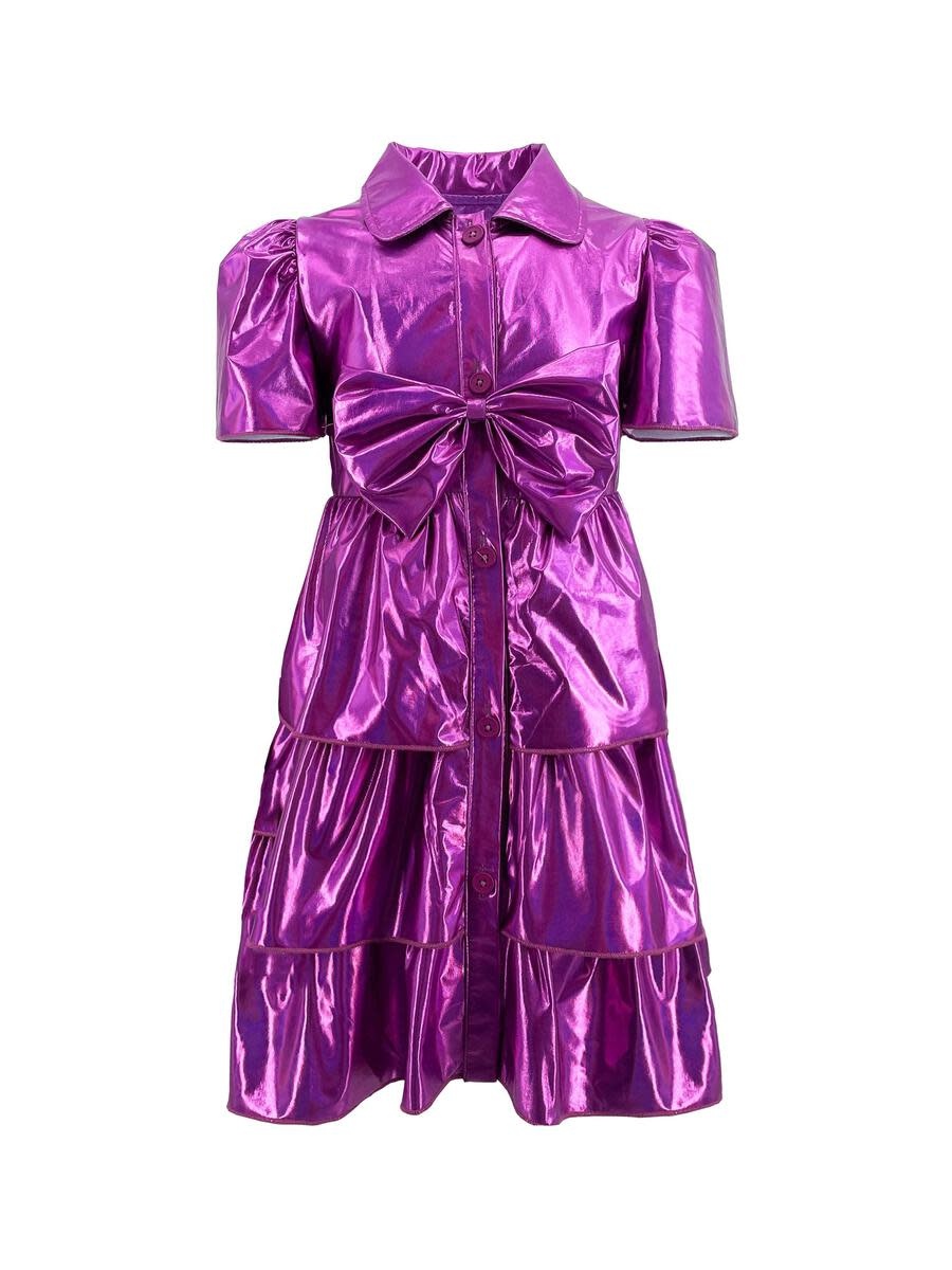 Lola & the Boys Lola & The Boys Iridescent Pink Bow Dress