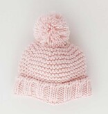 Huggalugs Huggalugs Blush Pink Garter Stitch Beanie Hat