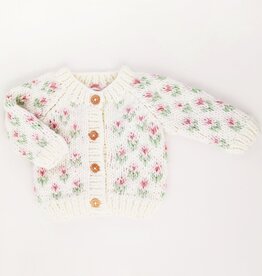 Huggalugs Huggalugs Bitty Blooms Blush Cardigan Sweater