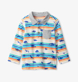 Hatley Hatley Mini Dino Long Sleeve Polo Tee