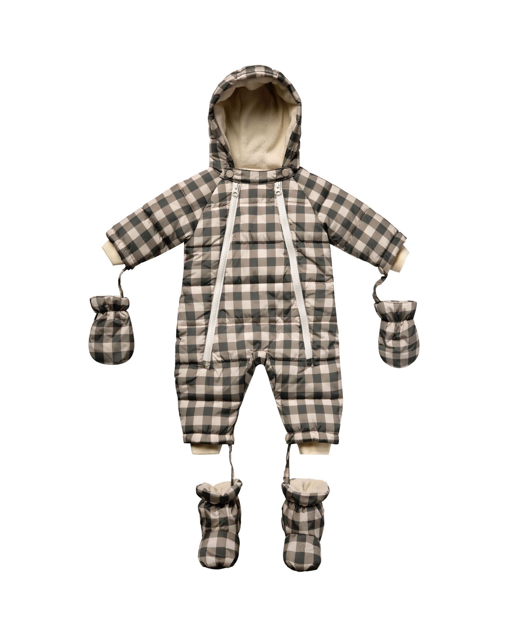 Rylee and Cru Rylee & Cru Charcoal Check Snow Puffer Suit
