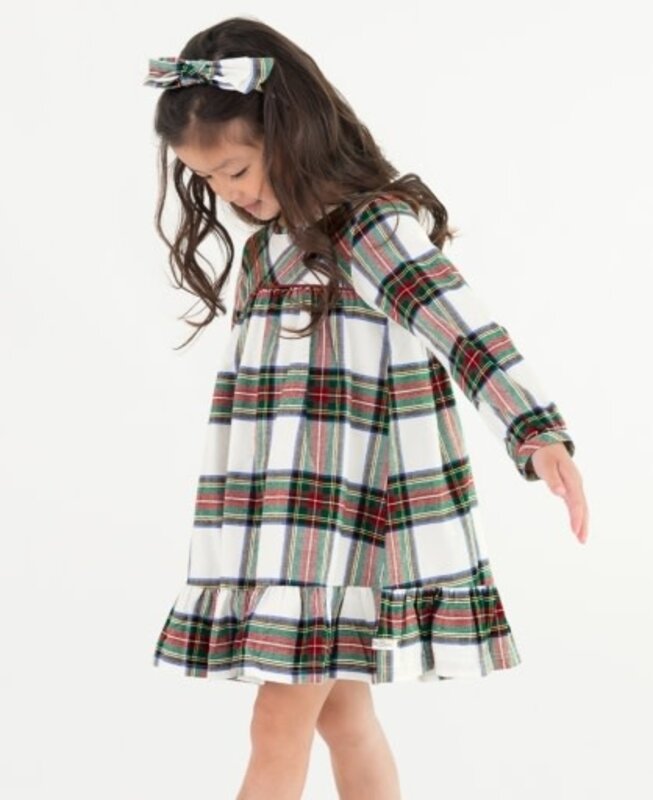 RuffleButts Rufflebutts Long Sleeve Ruffle Hem Dress
