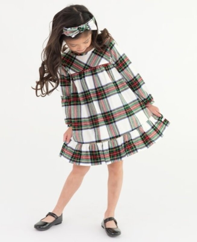 RuffleButts Rufflebutts Long Sleeve Ruffle Hem Dress