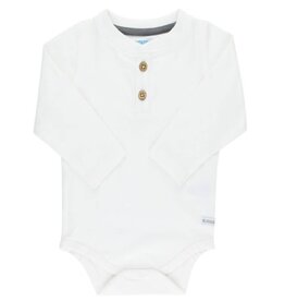 Rufflebutts Long Sleeve Classic Henley Knit Bodysuit