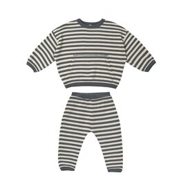 Quincy Mae Quincy Mae Navy Stripes Waffle Sweater & Pant Set