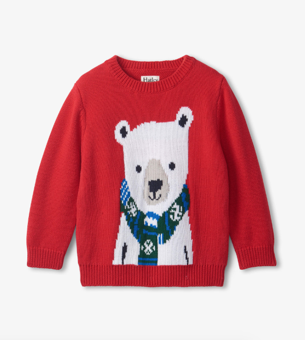 Hatley Hatley Holiday Bear Crew Neck Knit Sweater