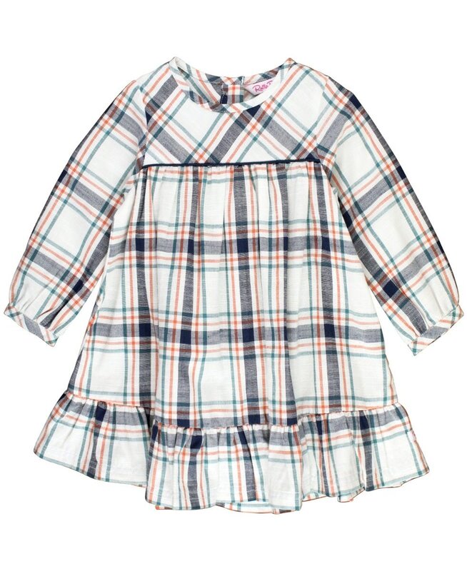 RuffleButts Rufflebutts Long Sleeve Ruffle Hem Dress