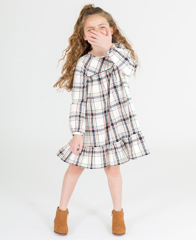 RuffleButts Rufflebutts Long Sleeve Ruffle Hem Dress