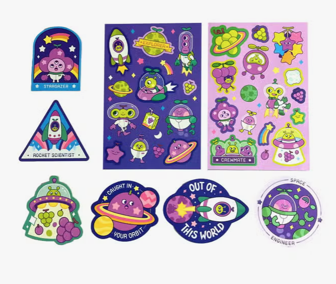 ooly Stickiville Stickers: Galaxy Grapes - Scented