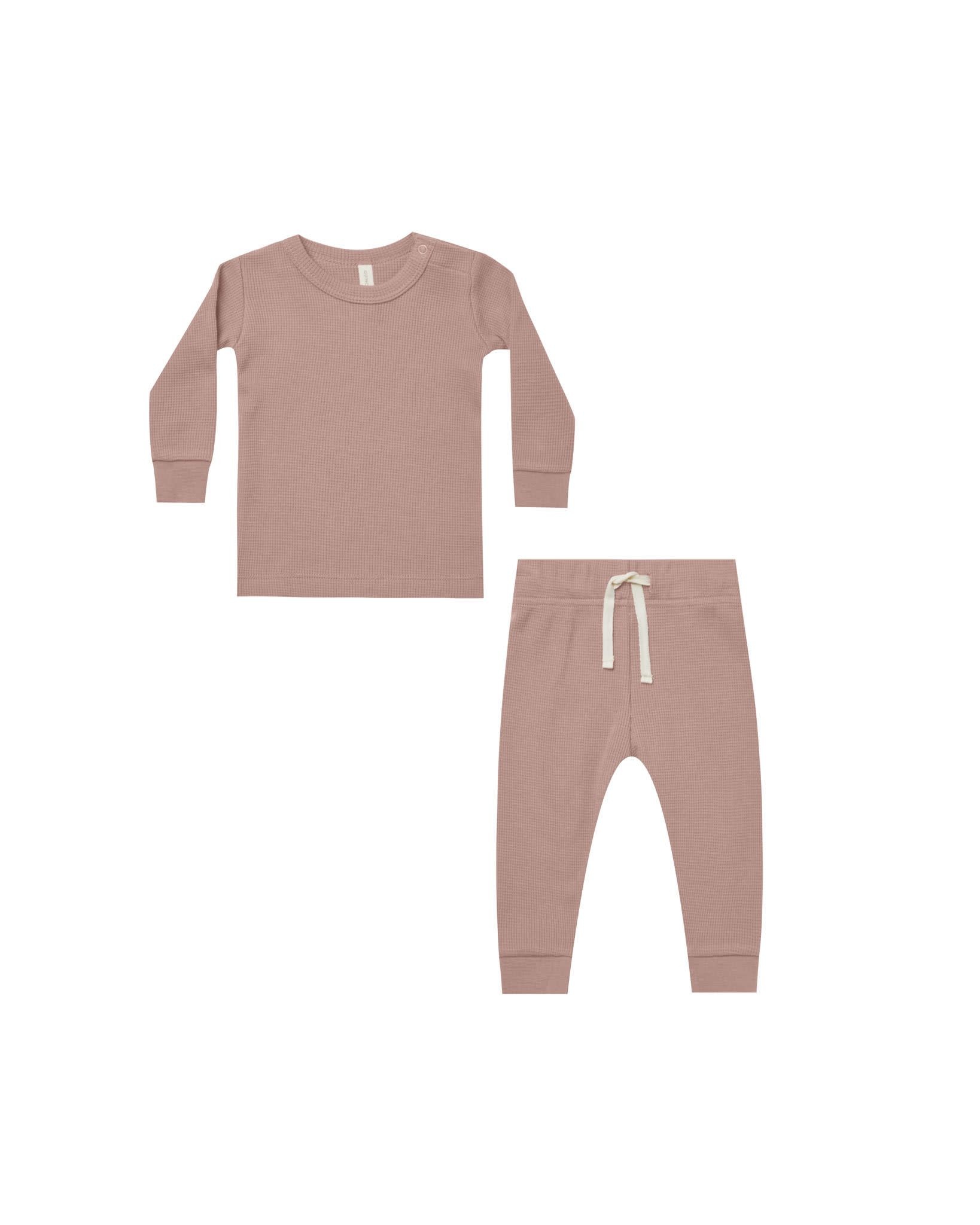 Quincy Mae Quincy Mae Waffle Top and Pant Set