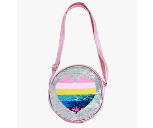 Rainbow Heart Jeweled Bag Charm