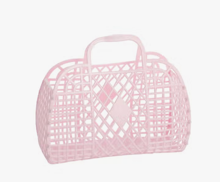 sun jellies Retro Basket Jelly Bag - Small  Pink