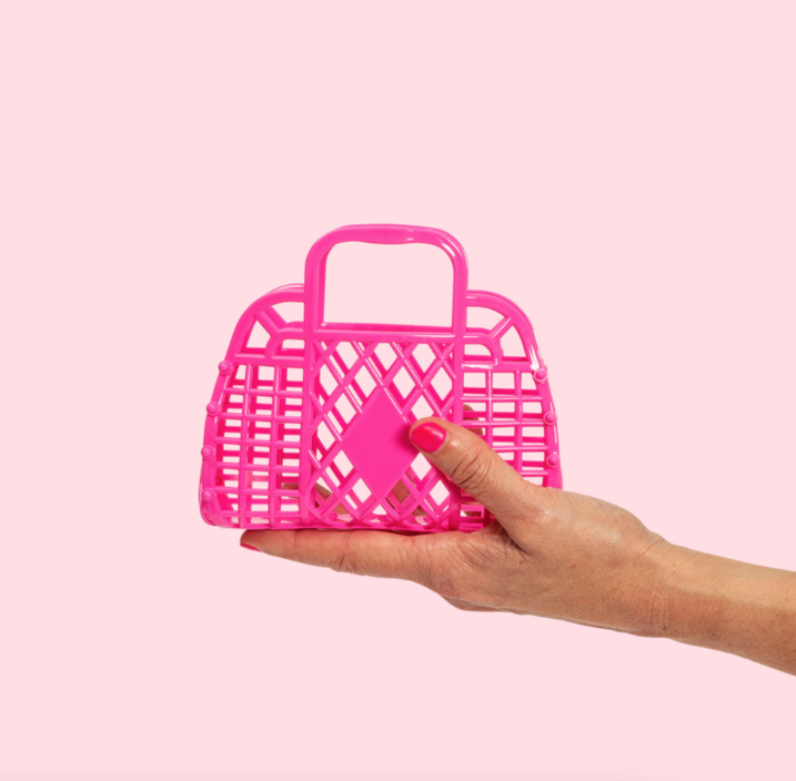 sun jellies Retro Basket Jelly Bag - Mini  Berry Pink