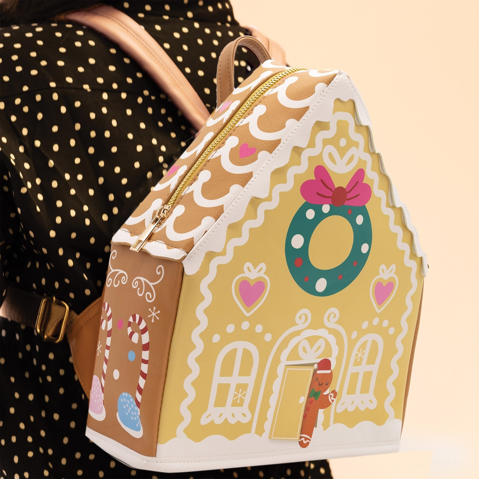 GLOW-IN-THE-DARK Gingerbread House Backpack