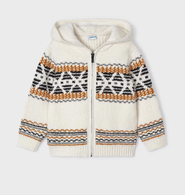Mayoral Mayoral Hooded Knit Zip Up Sweater