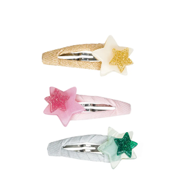 Lilies & Roses Stars Double Mint Pink Gold Snap Clips