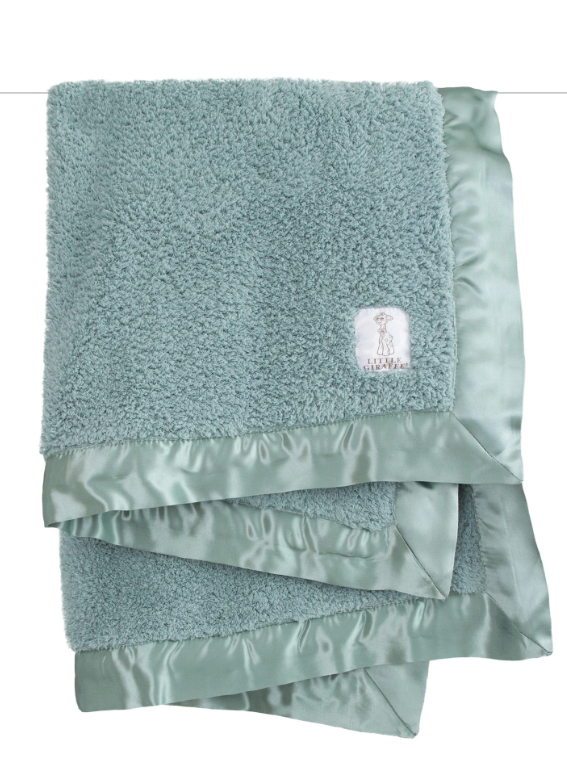 Little Giraffe Little Giraffe Chenille Blanket Sage