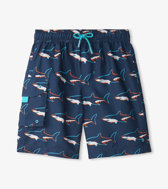 Hatley Board Shorts - Swimming Sharks Hatley Board Shorts - Swimming Sharks