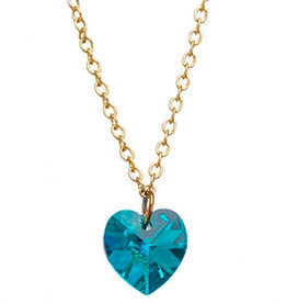Bottleblond Jewels Turquoise Swarovski Heart Necklace