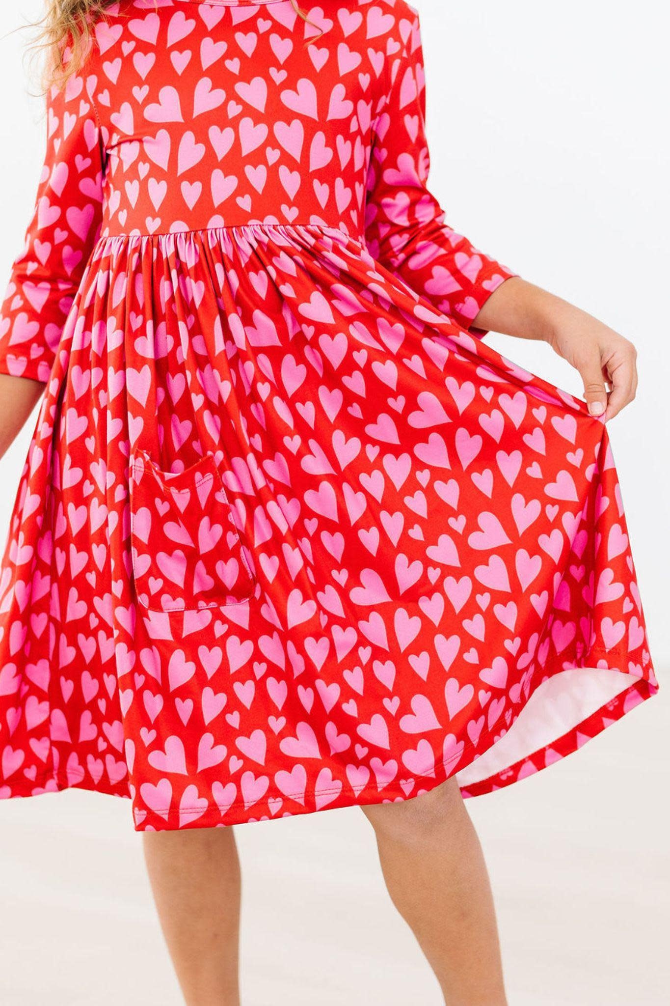 Mila & Rose Mila & Rose Hearts & Hugs Pocket Twirl Dress