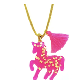 Bottleblond Jewels Large Unicorn Pendant-Hot Pink