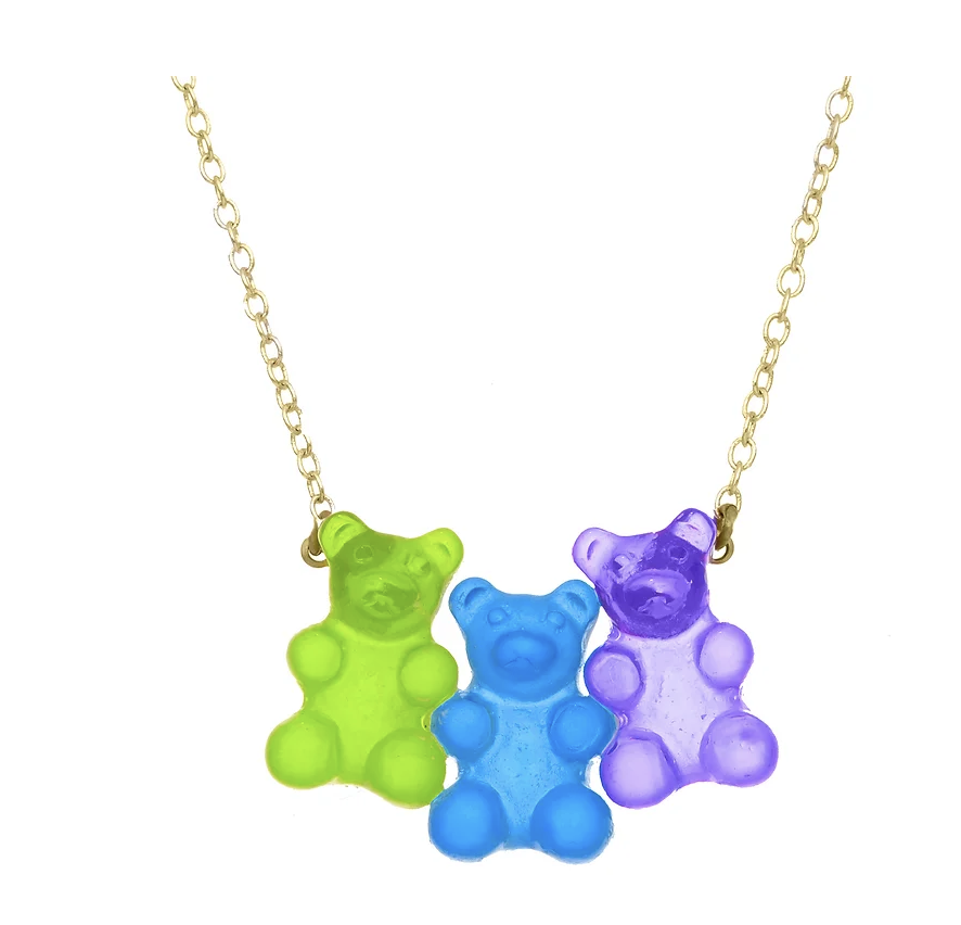 Bottleblond Jewels Gummy Bear Necklace- Blueberry