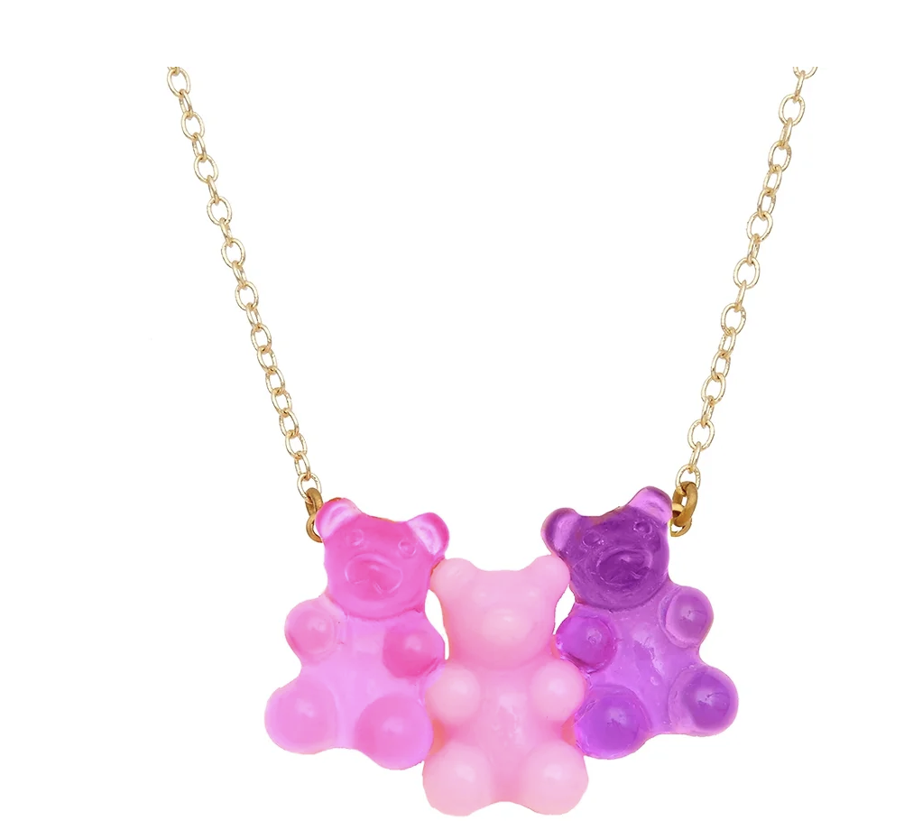 Bottleblond Jewels Gummy Bear Necklace- Bubblegum