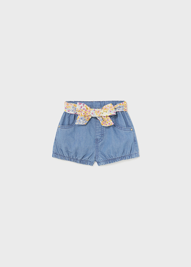 Mayoral Mayoral Floral Belt Denim Shorts