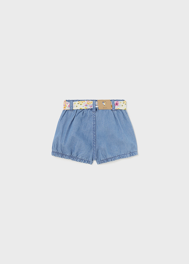 Mayoral Mayoral Floral Belt Denim Shorts