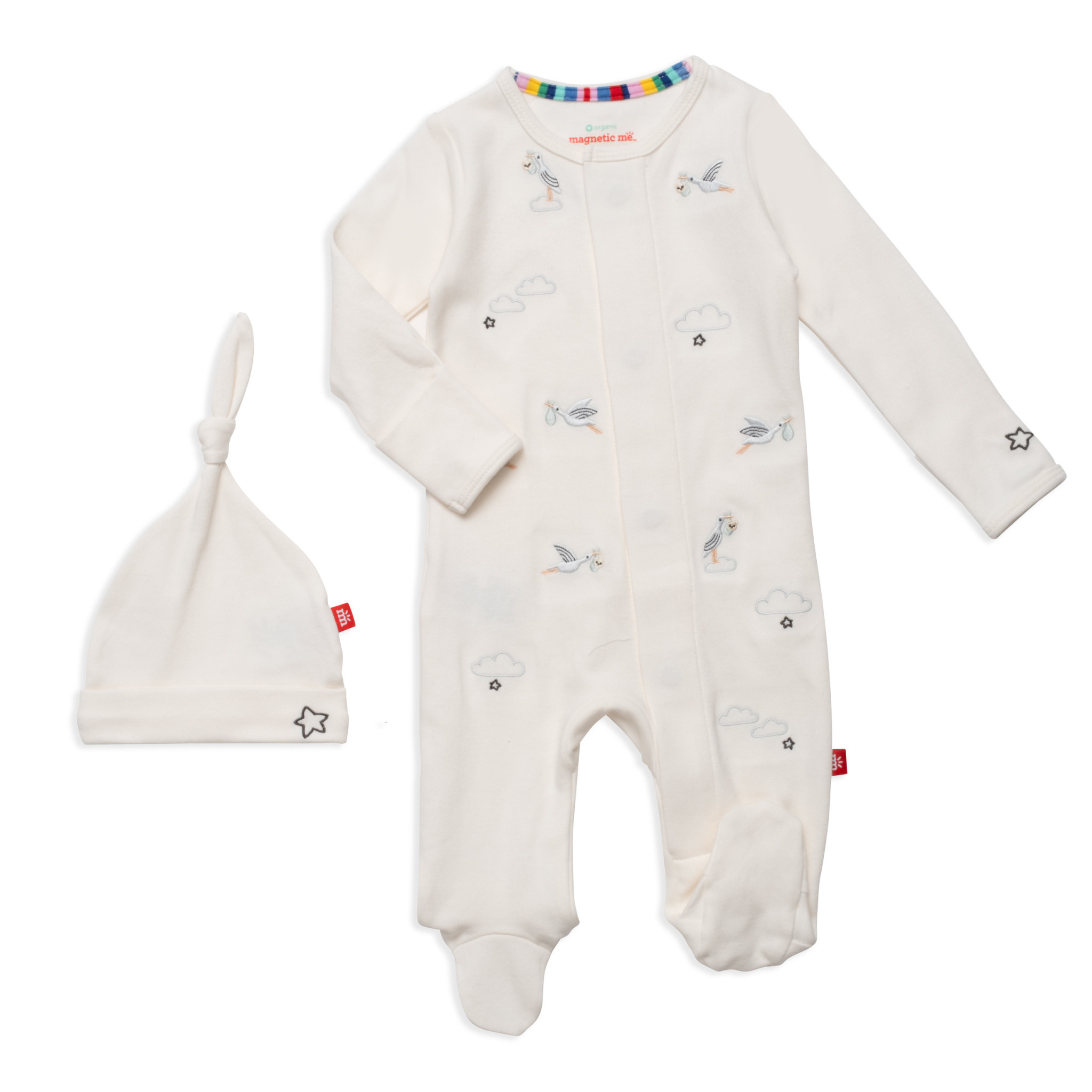 Magnificent Baby Magnetic Me Beary Special Delivery Embroidered Footie and Hat Set