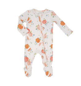 Angel Dear Angel Dear Spring Peaches Ruffle 2 Way Zipper Footie