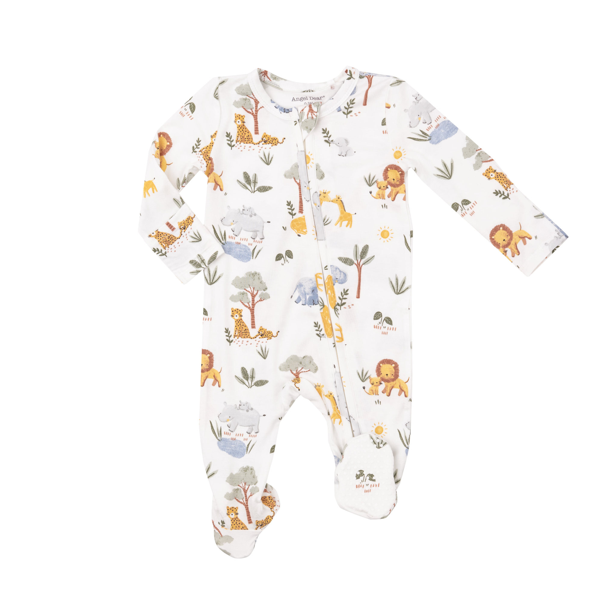 Angel Dear Angel Dear Painted Safari Animals  2 Way Zipper Footie