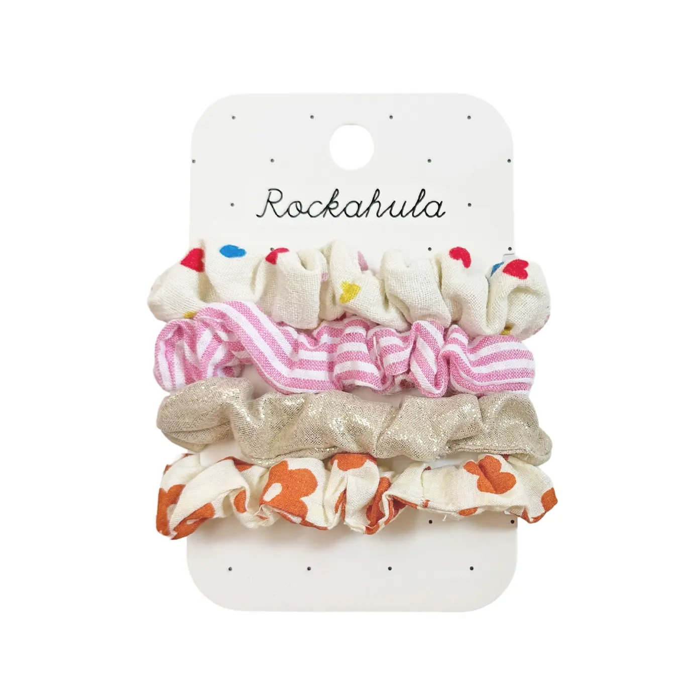 Rockahula Rainbow Hearts Scrunchie Set