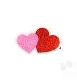 Large Glitter Double-heart Hair Clip