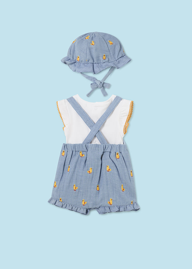 Mayoral Mayoral Baby Chicken Dungaree & Hat Set