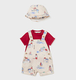 Mayoral Mayoral Beach House Dungaree w/Hat Set