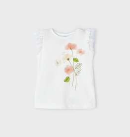 Mayoral Mayoral Floral Ruffle Sleeve Tee