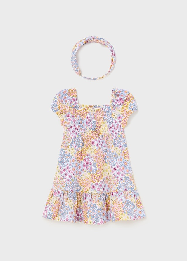 Mayoral Mayoral Printed Dress & Bow Set