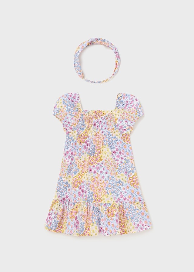 Mayoral Mayoral Printed Dress & Bow Set