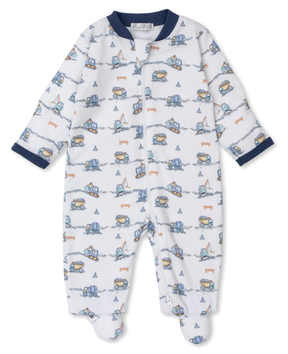 kissy kissy Kissy Kissy Construction Junction Zip Footie